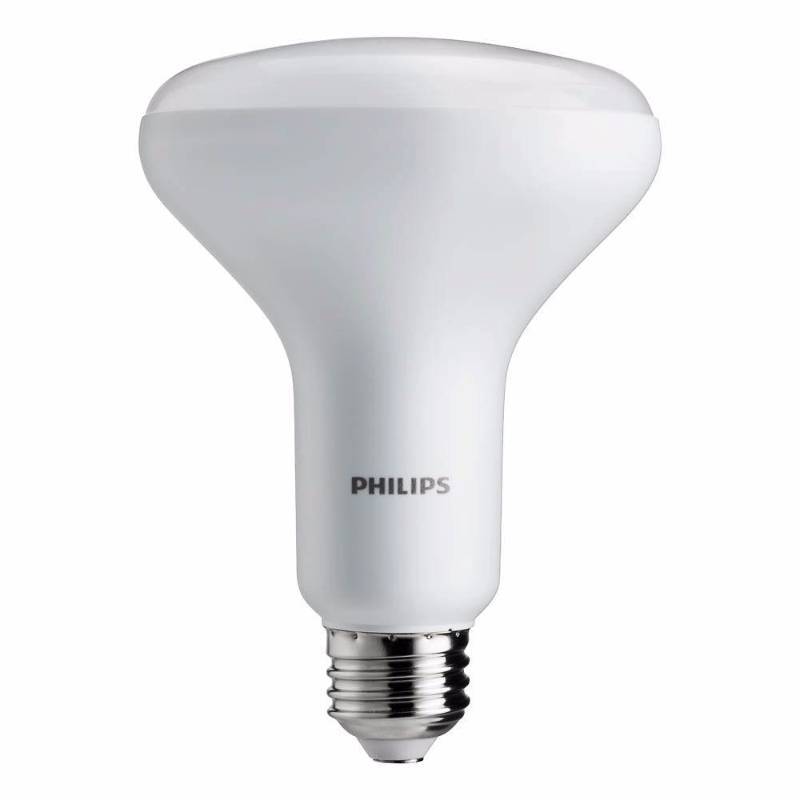lot 6872 image: (4) Philips Lightbulbs 65W Equivalent Daylight BR30 Dimmable LED Light Bulb 459602