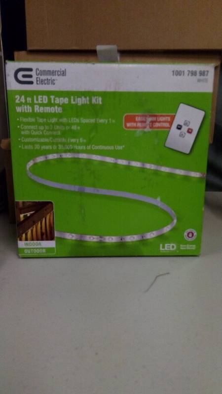 lot 6909 image: commercial electric 24ft led tape light kit w remote