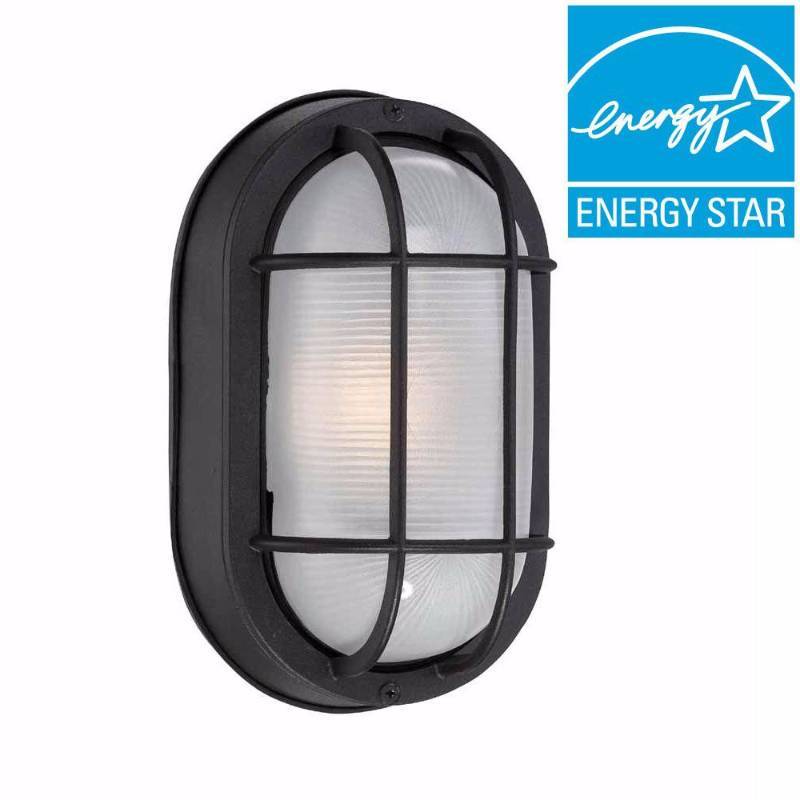 lot 6923 image: Outdoor Black LED Wall Lantern