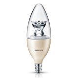 lot 6989 image: (4) Philips 435057 4.5-watt Dimmable LED B13 Candelabra Base Decorative Candle Light Bulb, Soft White