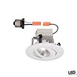 lot 6994 image: Commercial Electric 4 in. Recessed White Gimbal LED Trim