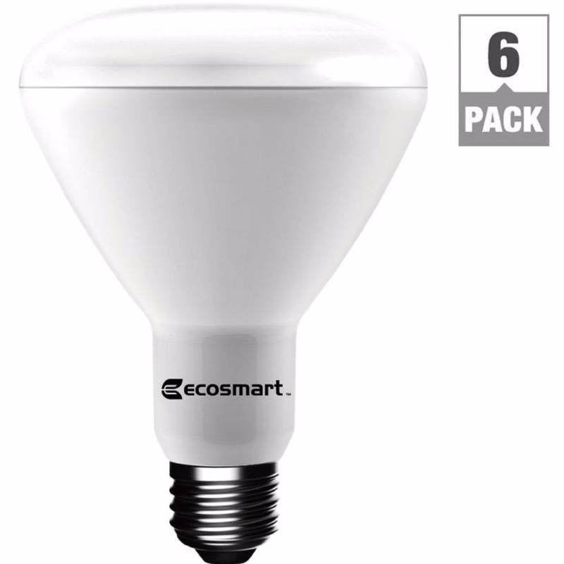 lot 68408155 image: EcoSmart 65W Equivalent Soft White BR30 Dimmable LED Light Bulb (6-Pack)