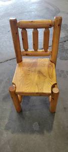 lot 3639 image: Rustic Heavy Built Log Dining Chair