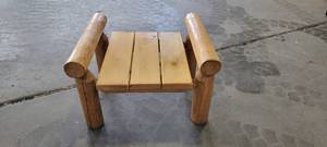 lot 3640 image: Rustic Wooden Heavy Built Side Table