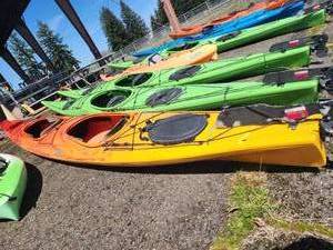 lot 2723 image: 18ft Orange and Red, 2 Person Necky Looksha 18 Kayak