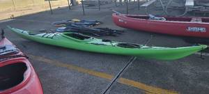 lot 2704 image: 16ft Line Green Chataham 16 Kayak W Storage Compartments