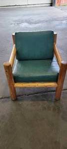 lot 3642 image: Rustic Heavy Built Log Lounge Chair