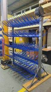lot 2778 image: Advanced Racking Systems 5-Tier Double Sided Snow Boot Drying Rack, Blue