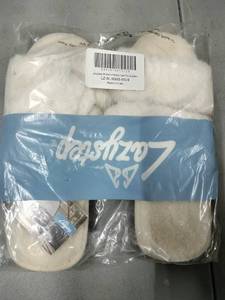 lot 1252 image: LazyStep Size 8 Womens Elastic Open Toe Slippers White
