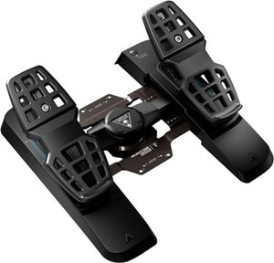 lot 2358 image: Turtle Beach - VelocityOne Rudder Universal Rudder Pedals for Windows PCs, Xbox Series X, Xbox Series S with Adjustable Brakes - Black