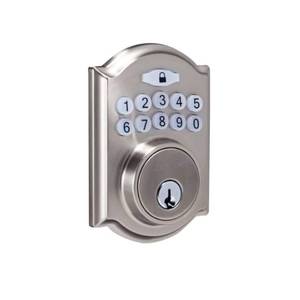 lot 2362 image: Defiant Castle Satin Nickel Electronic Keypad Deadbolt