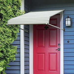 lot 2368 image: nuimage awnings 48425 aluminum door canopy with support arms white