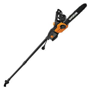lot 2369 image: Worx WG309 10 - 8 Amp 2-in-1 Chainsaw & Pole Saw with 10 Reach Tool-Free Chain-Tensioning