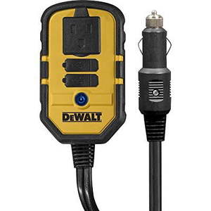 lot 3378 image: dewalt dxaepi140 140w power inverter 12v dc to 120v ac power outlet with dual usb ports