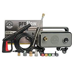 lot 1295 image: Chemical Guys EQP408 ProFlow Performance Electric Pressure Washer PM2000, 14.5-Amp Motor 2030 Max PSI, 1.77 GPM, Includes 5 Full Range QC Tips, Cleans Cars, Patios, Driveways, Homes and More , Gray (B0B8QD7Z9P) Retail $199.99
