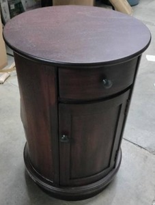 lot 3433 image: Round End Table (Side Is Damaged)