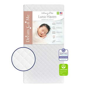 lot 6552 image: Dream On Me LunaHaven Waterproof 1.5in Foam Cradle Mattress, 18 x 36