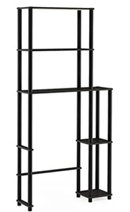 lot 5867 image: Furinno Turn-N-Tube Toilet Space Saver with 5 Shelves EspressoBlack 17050EX