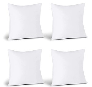 lot 1221 image: 4pc Throw Pillow Cushion Inserts 18x18 White