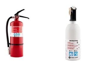 lot 2339 image: First Alert HOME2PRO Rechargeable Compliance Fire Extinguisher UL Rated 2-A10-BC, Red &amp First Alert KITCHEN5 Fire Extinguisher
