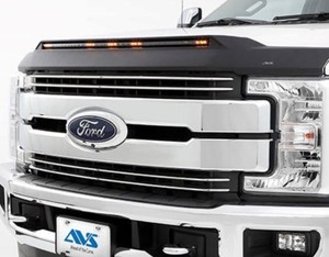lot 5885 image: AVS 17-18 Ford F-250 Super Duty Aeroskin Low Profile Hood Shield - Chrome