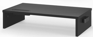 lot 6546 image: Bontec Monitor Riser Stand, Black, 21. 25 x 10