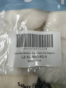 lot 1305 image: LazyStep Womens Elastic Open Toe Slippers White Size 8
