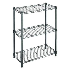 lot 2386 image: HDX 3-Tier Steel Wire Shelving Unit in Black (24 in. W x 30 in. H x 14 in. D)