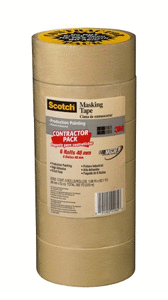 lot 2397 image: Scotch Contractor Grade Masking Tape 1.88 in x 60.1 yd Tan 5 Rolls