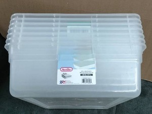 lot 3457 image: Sterilite 28Qt 23x16 14 6 Totes 7 Pack Missing Lids