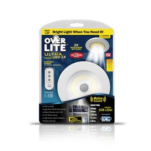 lot 3462 image: Over Lite Ultra Wireless Motion Activated CeilingWall Light with Remote
