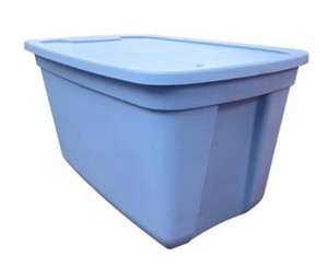 lot 2395 image: HDX 20 Gallon Storage Tote, Light Blue, Set Of 6