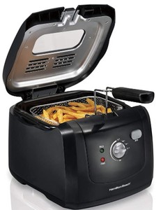 lot 6562 image: Hamilton Beach 2 Liter Cool Touch Deep Fryer  Model# 35021