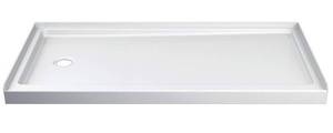 lot 6563 image: Delta Faucet Procrylic 60 X 32 Left-drain Shower Base High-gloss White B78615-60&nbsp(stock photo approximate)