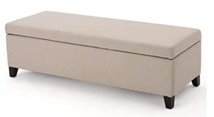 lot 5864 image: Christopher Knight Home York Fabric Storage Ottoman