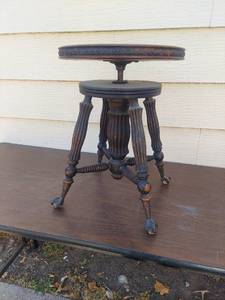 lot 6047 image: Organ Stool with Ball and Claw Feet