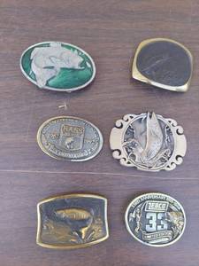 lot 6092 image: 6 Fish Belt Buckles