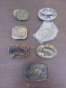lot 6154 image: 7 Fishing related belt buckles