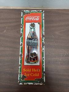 lot 6206 image: Coca Cola Enameled Steel Sign