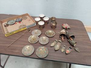 lot 6642 image: Metalware - jeweled cups have lost some jewels