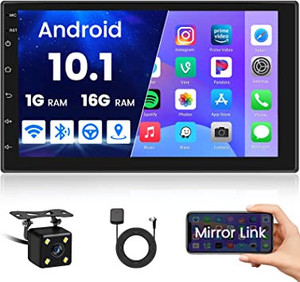 lot 6652 image: Hikity 7 touchscreen car stereo media player with GPS backup camera Bluetooth mirror phone link WiFi steering wheel control