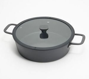lot 6678 image: J Jason Wu 12 Cast Aluminum 5-Layer Nonstick deep dish roasting frying pan