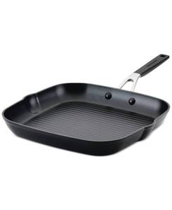 lot 6679 image: KitchenAid Hard-Anodized triple layer nonstick Square Grill Pan silicone handle 11.25