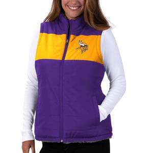 lot 6681 image: Licenced NFL womens XL Minnesota Vikings reversible winter vest