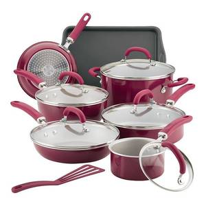 lot 6682 image: Rachael Ray Create Delicious Aluminum Nonstick 13-Pc. Cookware Set