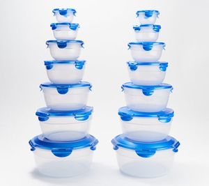 lot 6683 image: LocknLock 14-Piece Nestable Bowl Storage Set with locking lids assorted sizes RED