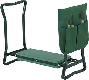 lot 6699 image: Colibrox foldable garden kneeler bench with cushion seat and tool pouch