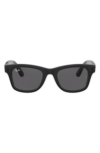 lot 6706 image: Ray-Ban - Stories Wayfarer Smart Camera Glasses 50mm - Matte BlackDark Grey