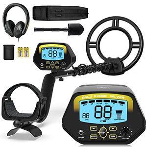 lot 16803 image: SAKOBS Metal Detector for Adults Waterproof - Professional Higher Accuracy Gold Detector with LCD Display, DISC & Notch & All Metal Mode, Advanced DSP Chip 10 Coil Metal Detectors