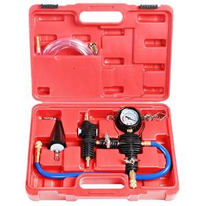 lot 16816 image: JIFETOR Cooling System Vacuum Purge Radiator Coolant Refill Tool Kit, Universal Automotive Water Tank Pneumatic Vacuum Antifreeze Change Filler Set, with Adapter Case Hose for Car Van SUV Truck